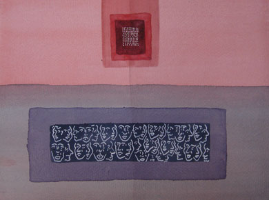 Aquarell auf Papier „37 Portraits 291106“ 25x24