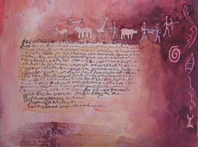 Aquarell auf Papier „In Libyen 201106“ 40x30