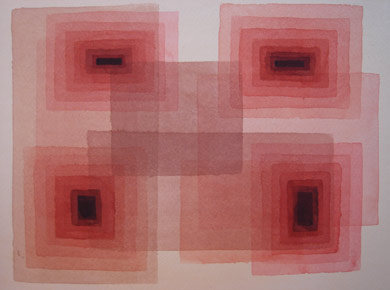 Aquarell auf Papier „Hoch und Tiefs 191206“ 40x30