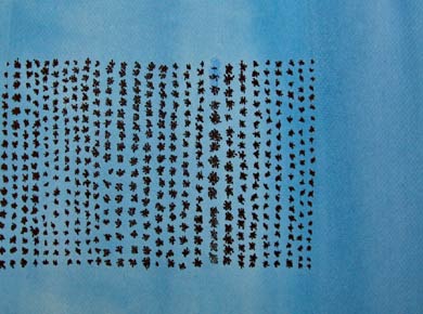 Aquarell auf Papier „Wasserwald von Oben 25607“ 32x24