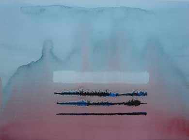 Aquarell auf Papier „Höhenkurven 17607“ 32x24