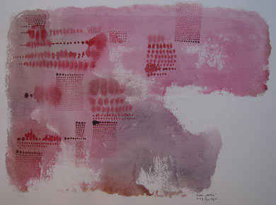 Aquarell auf Papier „Roter Fels 121206“ 32x24
