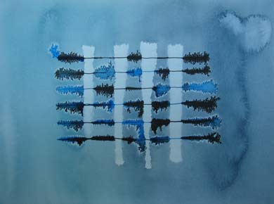 Aquarell auf Papier „Trotz dem Nebel 30607“ 32x24