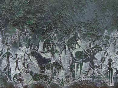 Öl auf Holz (Dreiteilig) „Am Schwarzfels III“ 65x34