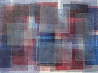 Öl auf Holz „Polyphonie in Krapplack und Phthalo“ 100x60