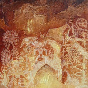 Öl auf Leinwand „Kondoa Irangi“ 74x74