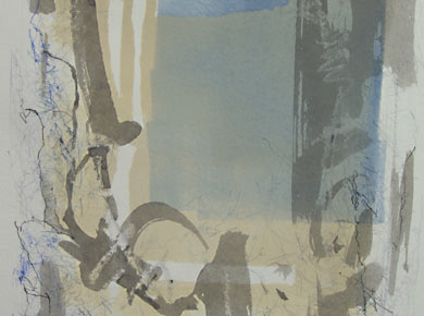 Gumprint/Monotypie auf Papier „Gesagtes“ 45x35