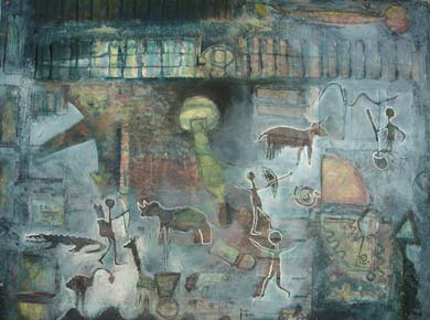 Öl auf Leinwand „Burnt Mountain“ 63x47