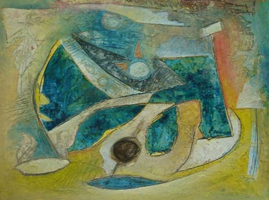 Öl auf Holz „Mask“ 60x42