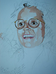 Aquarell auf Papier „Regi“  50x70