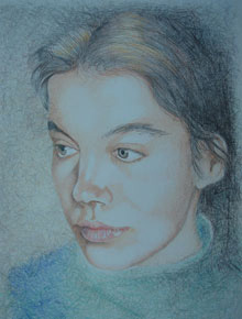 Farbstift auf Papier „Irina“ 50x70