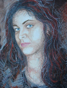 Aquarell und Farbstift auf Papier „Yvonne“ 50x70