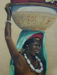 Öl auf Holz „Fulani“ 20x20