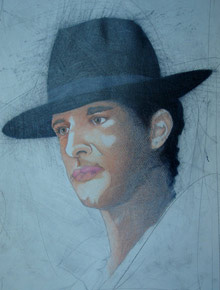 Farbstift auf Papier „Beat“ 50x70