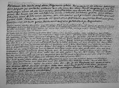 Filzstift auf Papier „Four hours writing 28896“ 70x50