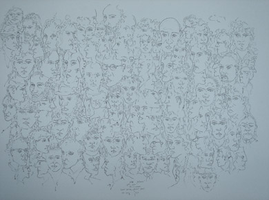 Tusche auf Papier „93 Portraits 10596“ 70x50