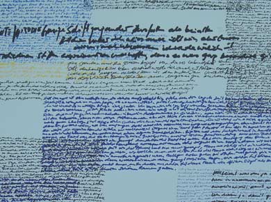 Filzstift und Farbstift auf Papier „Five hours writing 27896“ 70x50